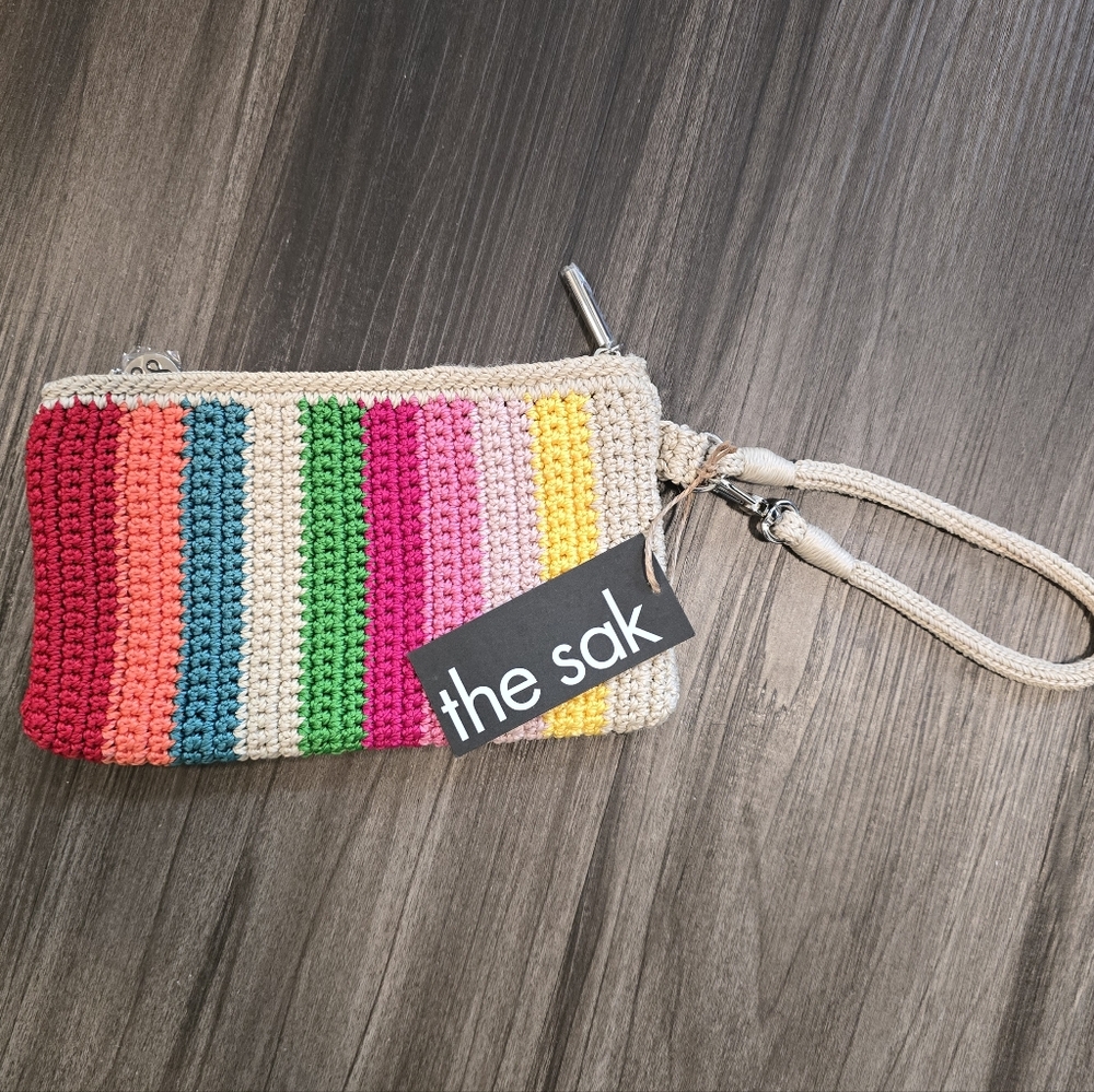 NWT THE SAK Vita Crochet Wristlet, Beach Stripe - Picture 5 of 10